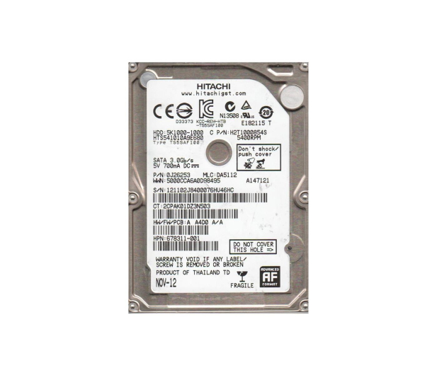 Hitachi 1TB TRAVELSTAR 5K1000 9.5mm 5400obr. - 151047 - zdjęcie